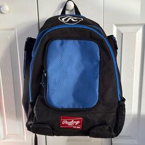 Rawlings Comrade Baseball Softball Backpack Blue/Black 2 Bat Equipment Bag